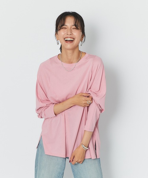 RIVE DROITE（リヴドロワ）の「ハイゲージコットンロンTee（Tシャツ/カットソー・レディース・オフホワイト/ブラック/ブルー系その他/ピンク・FREE）」の20枚目の写真