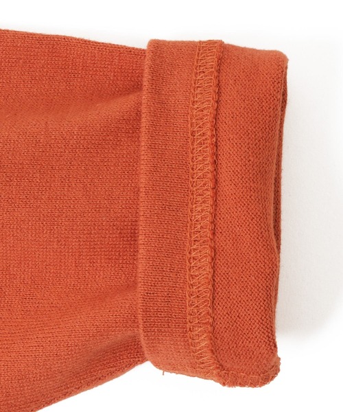 GLAZOS（グラソス）の「厚手天竺・ドロップショルダーフラップポケット付き裾レイヤード長袖Tシャツ（Tシャツ/カットソー・キッズ・チャコールグレー/グレー/カーキ/オレンジ・130cm/140cm/150cm/160cm/170cm）」の14枚目の写真