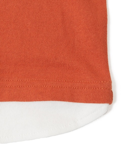 GLAZOS（グラソス）の「厚手天竺・ドロップショルダーフラップポケット付き裾レイヤード長袖Tシャツ（Tシャツ/カットソー・キッズ・チャコールグレー/グレー/カーキ/オレンジ・130cm/140cm/150cm/160cm/170cm）」の15枚目の写真