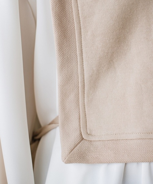 haco!（ハコ）の「楽ちんかわいいをとことん追求！シンプルボトムスに合わせるだけで簡単におしゃれな重ね着コーデが完成する便利なドッキングトップス（Tシャツ/カットソー・レディース・ベージュ/ブラック・LARGE/MEDIUM/X-LARGE/SMALL）」の13枚目の写真