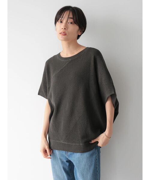 AMERICAN HOLIC（アメリカンホリック）の「編地切り替えニットプルオーバー（ニット/セーター・レディース・チャコールグレー/カーキ/モカ・M/L）」の7枚目の写真