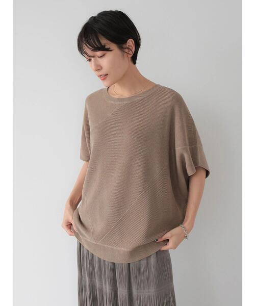 AMERICAN HOLIC（アメリカンホリック）の「編地切り替えニットプルオーバー（ニット/セーター・レディース・チャコールグレー/カーキ/モカ・M/L）」の8枚目の写真