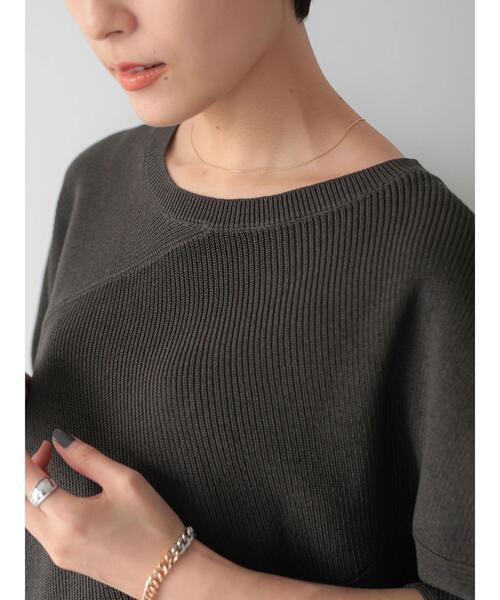 AMERICAN HOLIC（アメリカンホリック）の「編地切り替えニットプルオーバー（ニット/セーター・レディース・チャコールグレー/カーキ/モカ・M/L）」の13枚目の写真