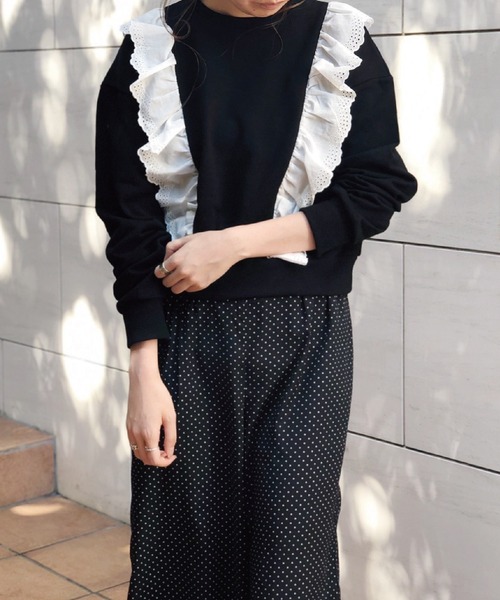 Banner Barrett（バナーバレット）の「裏毛レーストップ（スウェット・レディース・ブラック/ホワイト・38）」の5枚目の写真