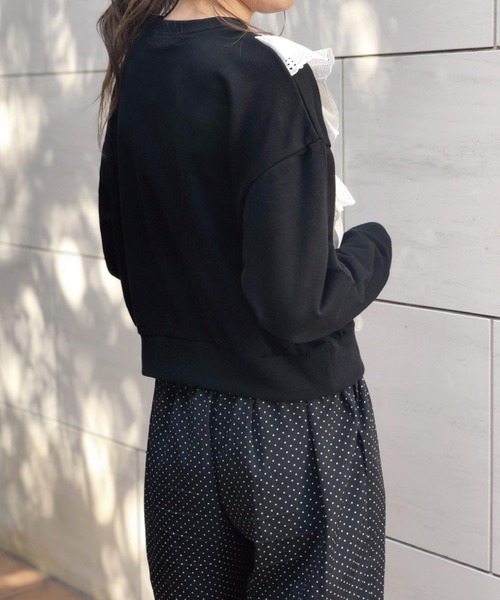 Banner Barrett（バナーバレット）の「裏毛レーストップ（スウェット・レディース・ブラック/ホワイト・38）」の8枚目の写真