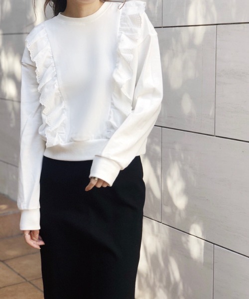 Banner Barrett（バナーバレット）の「裏毛レーストップ（スウェット・レディース・ブラック/ホワイト・38）」の9枚目の写真