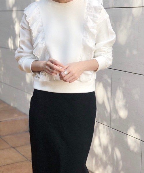 Banner Barrett（バナーバレット）の「裏毛レーストップ（スウェット・レディース・ブラック/ホワイト・38）」の10枚目の写真