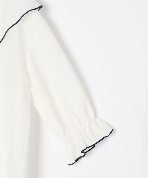 GLOBAL WORK（グローバルワーク）の「【AND YUA ANY】パイピングセーラーブラウス/959198（シャツ/ブラウス・キッズ・ホワイト/ライトブルー・150cm/160cm）」の11枚目の写真