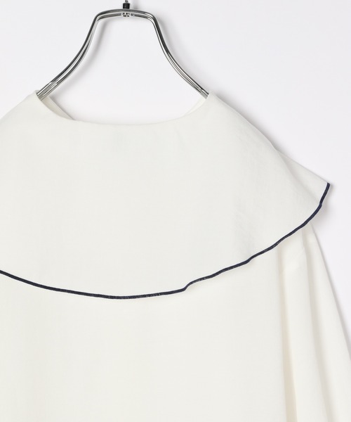 GLOBAL WORK（グローバルワーク）の「【AND YUA ANY】パイピングセーラーブラウス/959198（シャツ/ブラウス・キッズ・ホワイト/ライトブルー・150cm/160cm）」の8枚目の写真