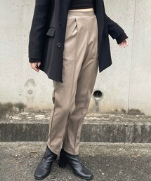 Mayree | 【Mayree】フェイクレザーテーパードタックパンツ 2021AW(スラックス)