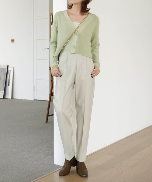 Mayree（メイリー）の「【Mayree】合成皮革テーパードタックパンツ 2021AW（スラックス・レディース・ブラック/ライム/モカ/アイボリー・FREE）」の16枚目の写真