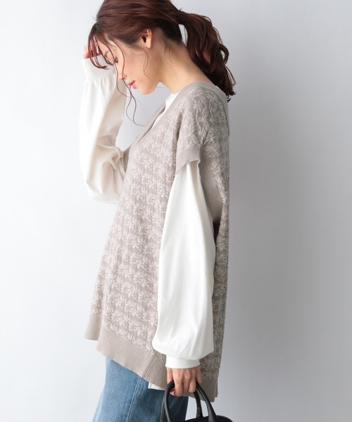 GLOBAL WORK（グローバルワーク）の「ジャガードニットベスト/956232（ベスト・レディース・イエロー/ブラック/ベージュ・FREE）」の10枚目の写真