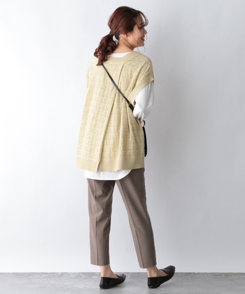 GLOBAL WORK（グローバルワーク）の「ジャガードニットベスト/956232（ベスト・レディース・イエロー/ブラック/ベージュ・FREE）」の12枚目の写真