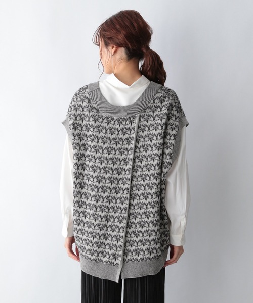 GLOBAL WORK（グローバルワーク）の「ジャガードニットベスト/956232（ベスト・レディース・イエロー/ブラック/ベージュ・FREE）」の15枚目の写真