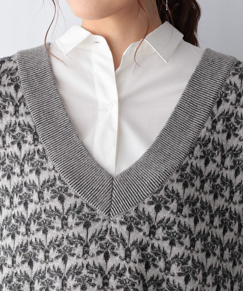 GLOBAL WORK（グローバルワーク）の「ジャガードニットベスト/956232（ベスト・レディース・イエロー/ブラック/ベージュ・FREE）」の16枚目の写真