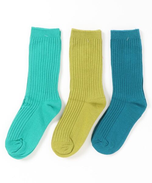 Anuenue(アヌエヌエ)の「ビビットカラーキッズソックス(3色セット靴下)(ソックス/靴下・キッズ・A/B/C/D・2L/M/L)」の3枚目の写真