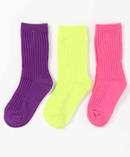 Anuenue(アヌエヌエ)の「ビビットカラーキッズソックス(3色セット靴下)(ソックス/靴下・キッズ・A/B/C/D・2L/M/L)」の4枚目の写真
