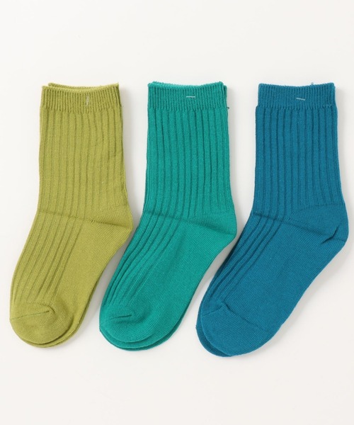 Anuenue(アヌエヌエ)の「ビビットカラーキッズソックス(3色セット靴下)(ソックス/靴下・キッズ・A/B/C/D・2L/M/L)」の1枚目の写真