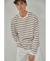 green label relaxing | ＜green label relaxing＞コンフィヤーン ピーチボーダー クルーネック カットソー(Tシャツ/カットソー)