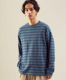 green label relaxing | <green label relaxing>コンフィヤーン ピーチボーダー クルーネック カットソー(Tシャツ/カットソー)