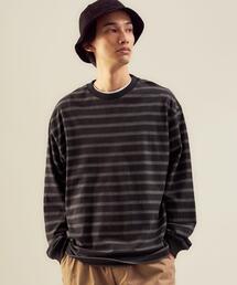 green label relaxing | ＜green label relaxing＞コンフィヤーン ピーチボーダー クルーネック カットソー(Tシャツ/カットソー)
