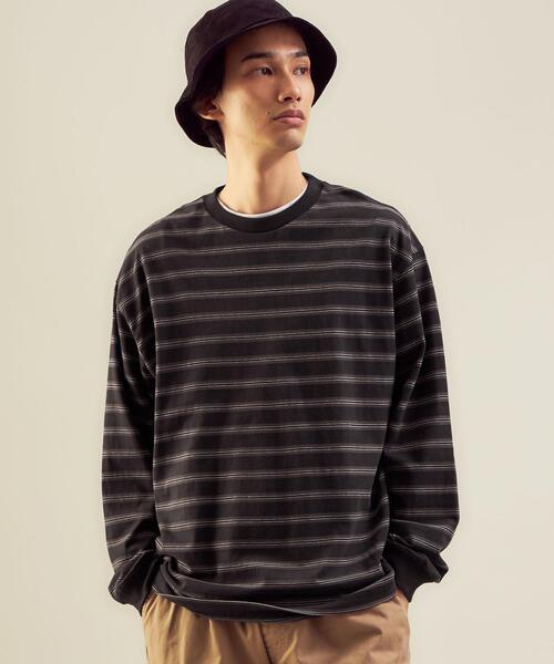 green label relaxing（グリーンレーベルリラクシング）の「＜green label relaxing＞コンフィヤーン ピーチボーダー クルーネック カットソー（Tシャツ/カットソー・メンズ・ブラック/ホワイト/コバルトブルー・S/XL/L/M）」の4枚目の写真