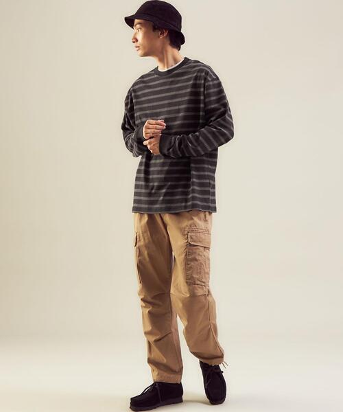 green label relaxing（グリーンレーベルリラクシング）の「＜green label relaxing＞コンフィヤーン ピーチボーダー クルーネック カットソー（Tシャツ/カットソー・メンズ・ブラック/ホワイト/コバルトブルー・S/XL/L/M）」の7枚目の写真