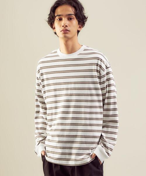 green label relaxing（グリーンレーベルリラクシング）の「＜green label relaxing＞コンフィヤーン ピーチボーダー クルーネック カットソー（Tシャツ/カットソー・メンズ・ブラック/ホワイト/コバルトブルー・S/XL/L/M）」の13枚目の写真