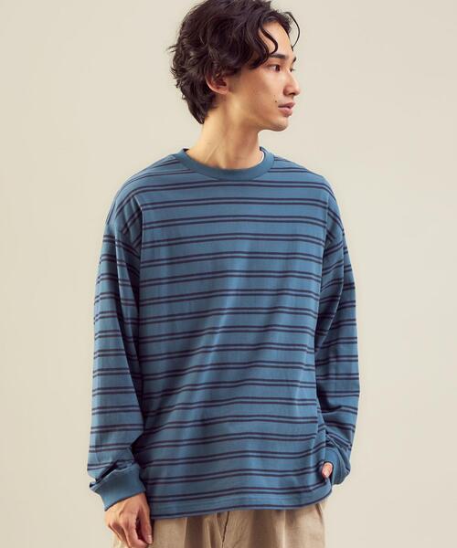 green label relaxing（グリーンレーベルリラクシング）の「＜green label relaxing＞コンフィヤーン ピーチボーダー クルーネック カットソー（Tシャツ/カットソー・メンズ・ブラック/ホワイト/コバルトブルー・S/XL/L/M）」の12枚目の写真