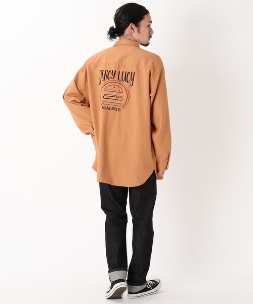 BASECONTROL（ベースコントロール）の「◆フードバック刺繍 BURGER ビッグシルエットシャツ（シャツ/ブラウス・メンズ・アイボリー/ブラック/ベージュ/ライトブルー/ベージュ系・02/03/04）」の18枚目の写真