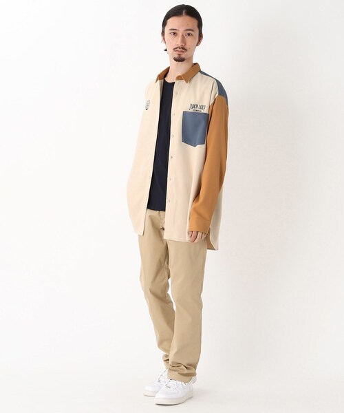 BASECONTROL（ベースコントロール）の「◆フードバック刺繍 BURGER ビッグシルエットシャツ（シャツ/ブラウス・メンズ・アイボリー/ブラック/ベージュ/ライトブルー/ベージュ系・02/03/04）」の19枚目の写真