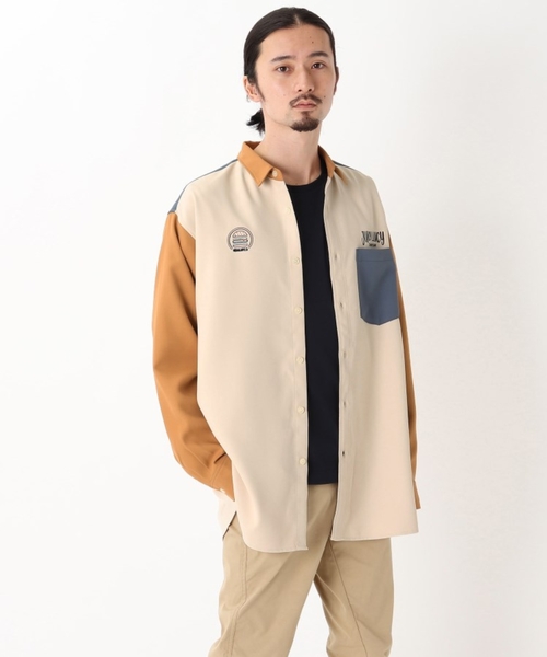 BASECONTROL（ベースコントロール）の「◆フードバック刺繍 BURGER ビッグシルエットシャツ（シャツ/ブラウス・メンズ・アイボリー/ブラック/ベージュ/ライトブルー/ベージュ系・02/03/04）」の16枚目の写真