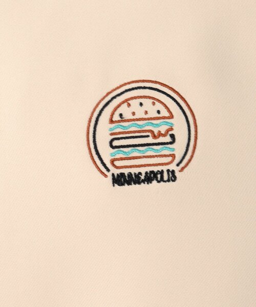 BASECONTROL（ベースコントロール）の「◆フードバック刺繍 BURGER ビッグシルエットシャツ（シャツ/ブラウス・メンズ・アイボリー/ブラック/ベージュ/ライトブルー/ベージュ系・02/03/04）」の13枚目の写真