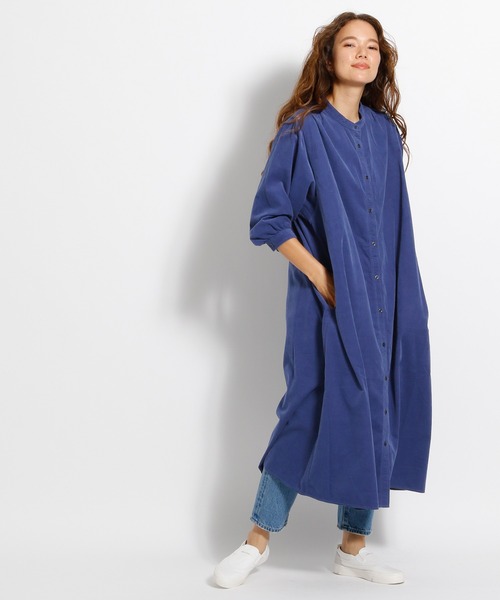 niko and...（ニコアンド）の「Tenderコール羽織りワンピース（ワンピース・レディース・カーキ/チャコール/アイボリー/ブルー・MEDIUM/LARGE）」の9枚目の写真