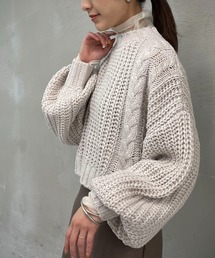 &g'aime | 【&g’aime】バックデザインケーブルニット(ニット/セーター)