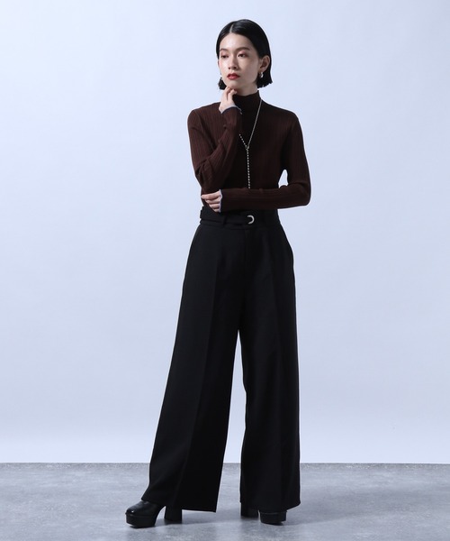 HARE(ハレ)の「colorワイドセンタープレススラックス(HARE)(スラックス・レディース・ブラック/グリーン/パープル・MEDIUM/SMALL)」の5枚目の写真