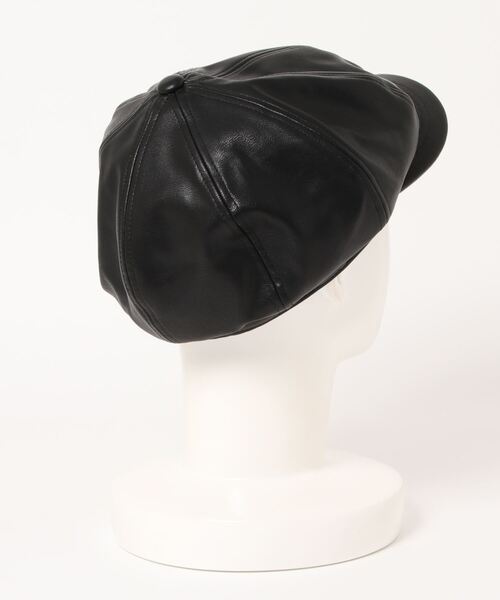 Ruben（ルーベン）の「FAUX LEATHER CASKET/フェイクレザー キャスケット（キャスケット・レディース・ブラック/ブラウン/グレー・FREE）」の4枚目の写真