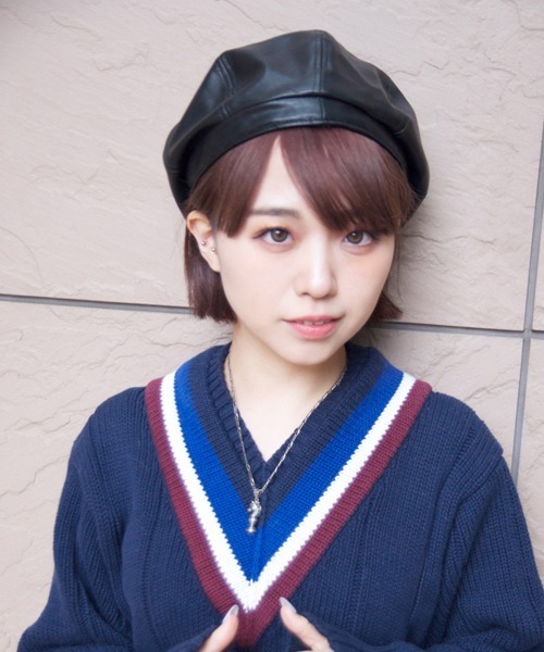 Ruben（ルーベン）の「FAUX LEATHER CASKET/フェイクレザー キャスケット（キャスケット・レディース・ブラック/ブラウン/グレー・FREE）」の15枚目の写真