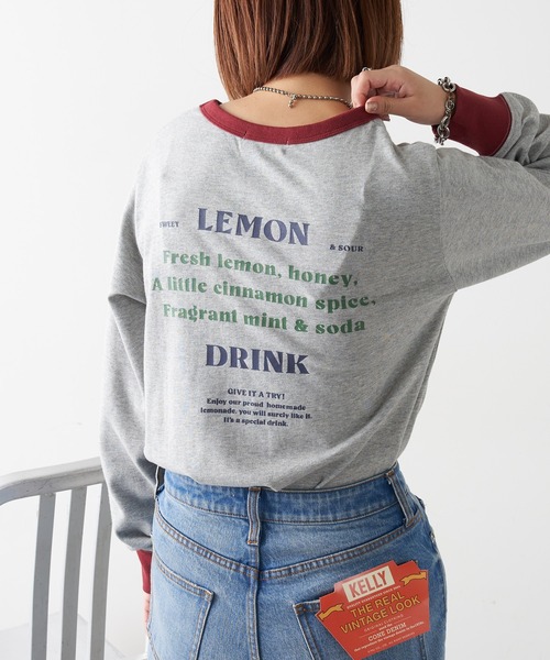 CIAOPANIC TYPY（チャオパニックティピー）の「リンガーバックプリントTee（Tシャツ/カットソー・レディース・ネイビー/グレー/アイボリー・ONE SIZE）」の3枚目の写真