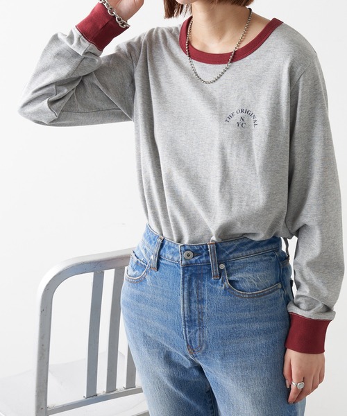 CIAOPANIC TYPY（チャオパニックティピー）の「リンガーバックプリントTee（Tシャツ/カットソー・レディース・ネイビー/グレー/アイボリー・ONE SIZE）」の18枚目の写真