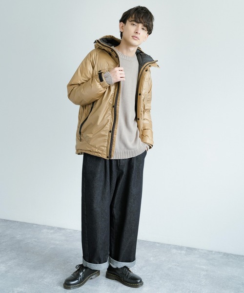 NANGA(ナンガ)の「NANGA × KRIFF MAYER コラボ 日本製 国産オーロラテックスライトトレイルダウンジャケット 河田フェザー 軽量 防寒 撥水 抗菌 防臭(ダウンジャケット/コート・メンズ・ベージュ/チャコール・M/L/XL)」の15枚目の写真