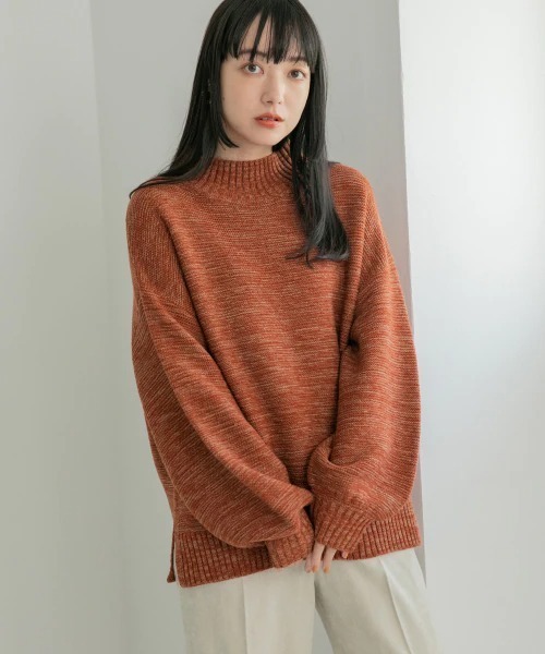 LOWRYS FARM（ローリーズファーム）の「ガーターハイネックプルオーバーＬＳ　228377（ニット/セーター・レディース・ブラック/ブラウン/グレー/アイボリー・FREE）」の4枚目の写真