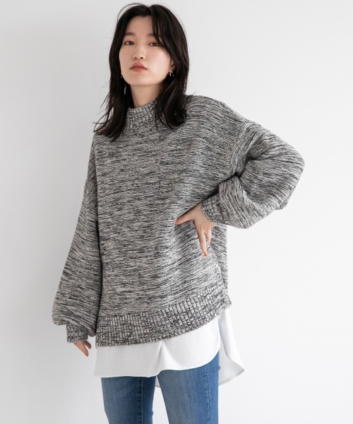 LOWRYS FARM（ローリーズファーム）の「ガーターハイネックプルオーバーＬＳ　228377（ニット/セーター・レディース・ブラック/ブラウン/グレー/アイボリー・FREE）」の10枚目の写真