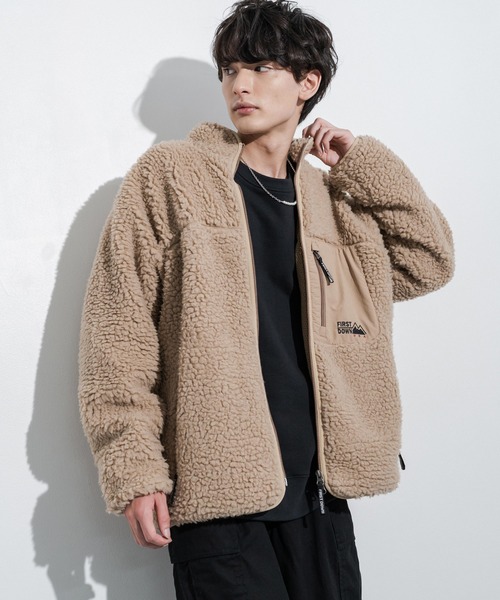 FIRST DOWN（ファーストダウン）の「ファーストダウン FIRST DOWN ボアフリースブルゾンスタンドネックジャケット BOA JACKET（ブルゾン・メンズ・キャメル/グレー/ブラウン/カモフラージュ/ブラック/オリーブ/ベージュ/オフホワイト/ネイビー・XL/L/M）」の9枚目の写真