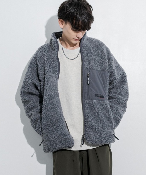 FIRST DOWN（ファーストダウン）の「ファーストダウン FIRST DOWN ボアフリースブルゾンスタンドネックジャケット BOA JACKET（ブルゾン・メンズ・キャメル/グレー/ブラウン/カモフラージュ/ブラック/オリーブ/ベージュ/オフホワイト/ネイビー・XL/L/M）」の4枚目の写真