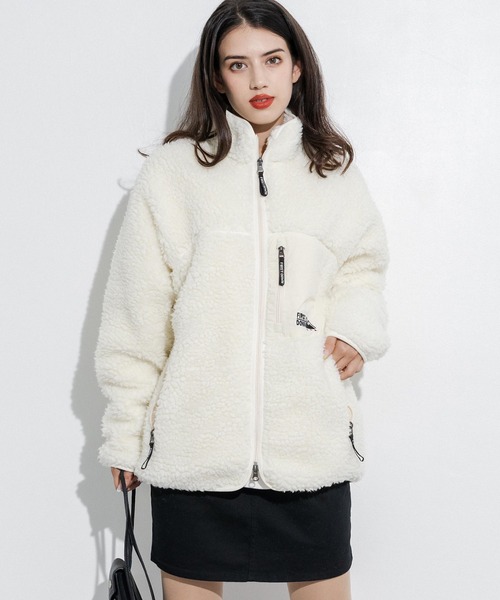 FIRST DOWN（ファーストダウン）の「ファーストダウン FIRST DOWN ボアフリースブルゾンスタンドネックジャケット BOA JACKET（ブルゾン・メンズ・キャメル/グレー/ブラウン/カモフラージュ/ブラック/オリーブ/ベージュ/オフホワイト/ネイビー・XL/L/M）」の2枚目の写真