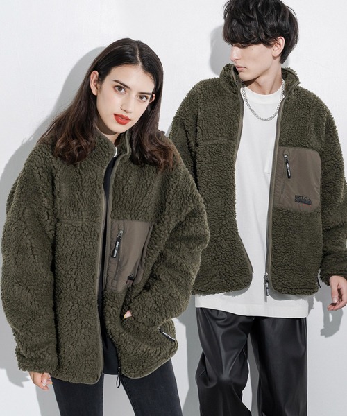 FIRST DOWN（ファーストダウン）の「ファーストダウン FIRST DOWN ボアフリースブルゾンスタンドネックジャケット BOA JACKET（ブルゾン・メンズ・キャメル/グレー/ブラウン/カモフラージュ/ブラック/オリーブ/ベージュ/オフホワイト/ネイビー・XL/L/M）」の7枚目の写真