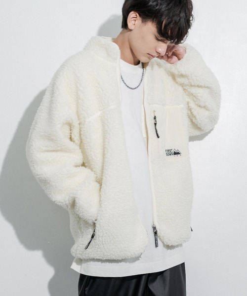 FIRST DOWN（ファーストダウン）の「ファーストダウン FIRST DOWN ボアフリースブルゾンスタンドネックジャケット BOA JACKET（ブルゾン・メンズ・キャメル/グレー/ブラウン/カモフラージュ/ブラック/オリーブ/ベージュ/オフホワイト/ネイビー・XL/L/M）」の16枚目の写真