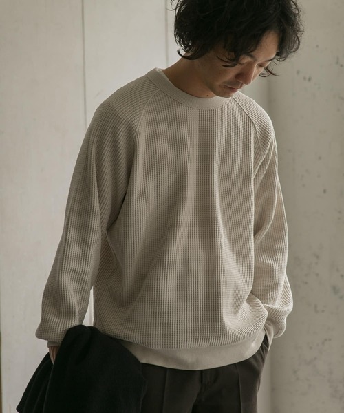URBAN RESEARCH DOORS（アーバンリサーチドアーズ）の「『UR TECH』ワッフルロングスリーブ Tシャツ（Tシャツ/カットソー・メンズ・ブラック/ベージュ系その他/ブルー系その他/オレンジ系その他・40/38）」の3枚目の写真