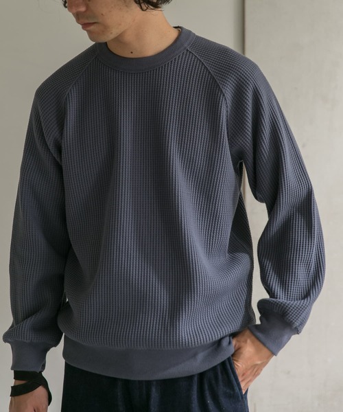 URBAN RESEARCH DOORS（アーバンリサーチドアーズ）の「『UR TECH』ワッフルロングスリーブ Tシャツ（Tシャツ/カットソー・メンズ・ブラック/ベージュ系その他/ブルー系その他/オレンジ系その他・40/38）」の4枚目の写真
